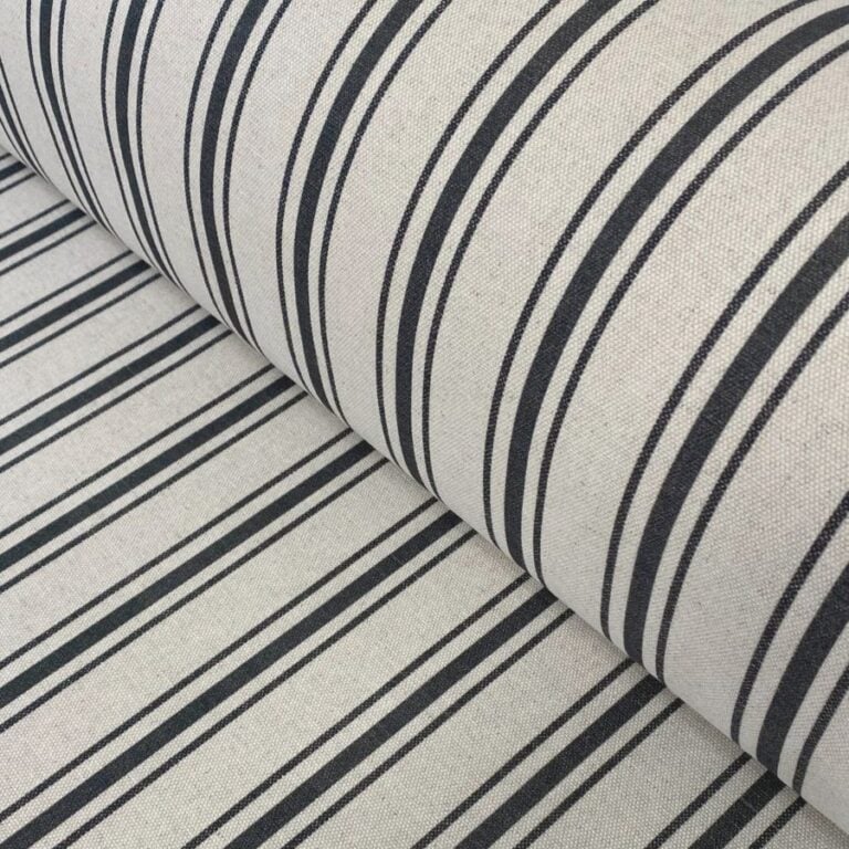 charcoal coloured extra wide striped fabric