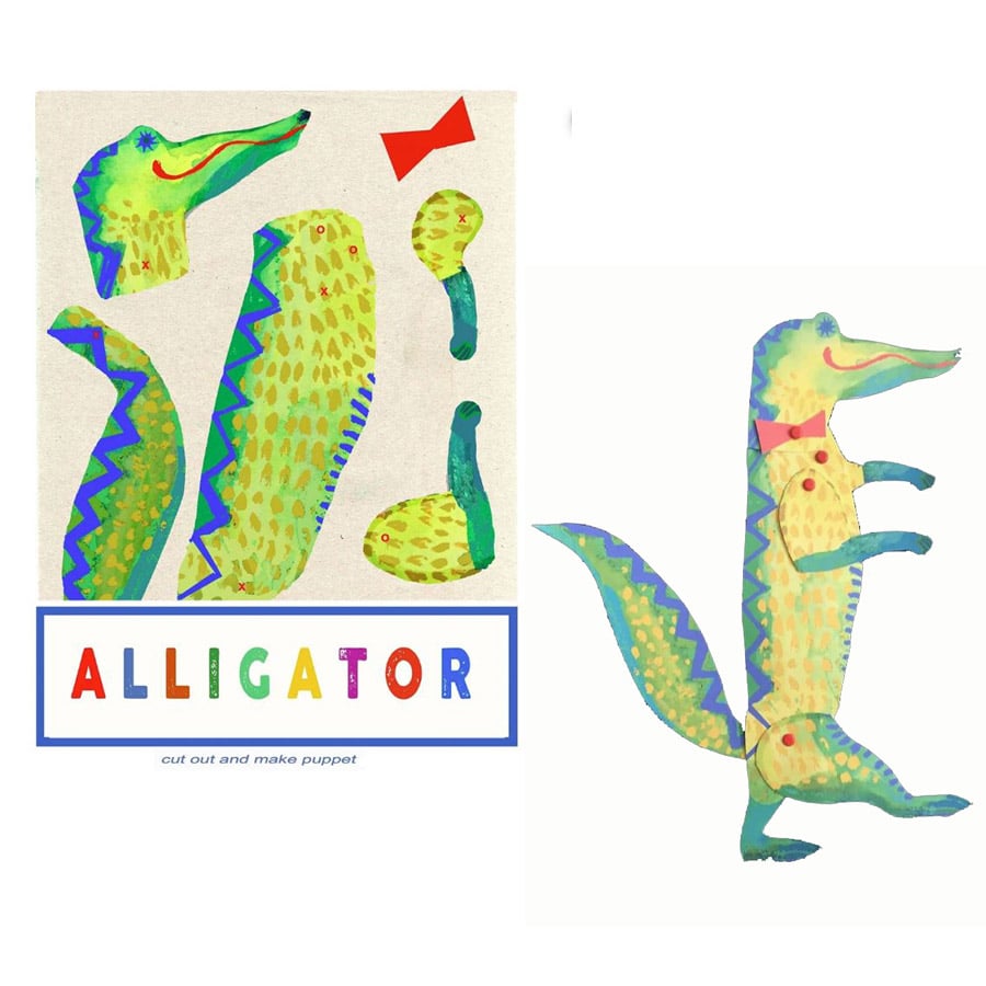 Alligator - Cut out & make paper puppet