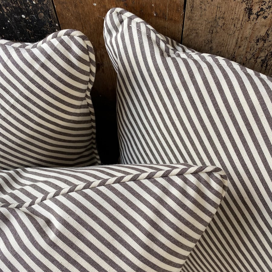 Alpha Stripe Cushion - Black