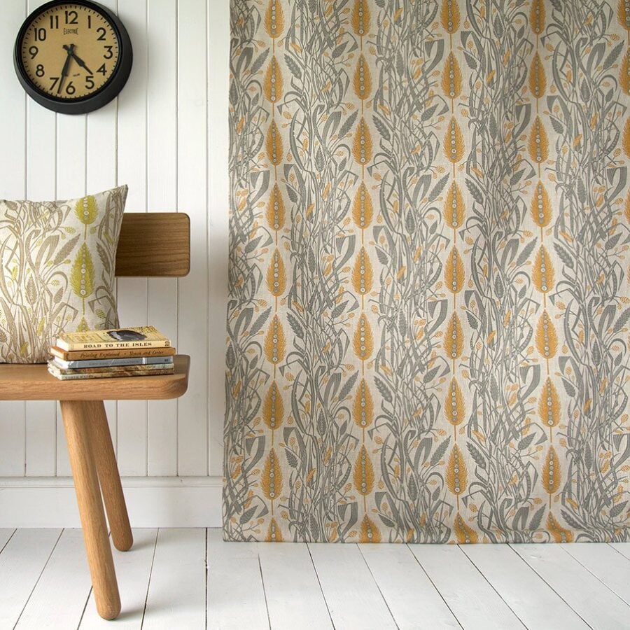 Angie Lewin Meadow's Edge - Dawn Grey & Charcoal