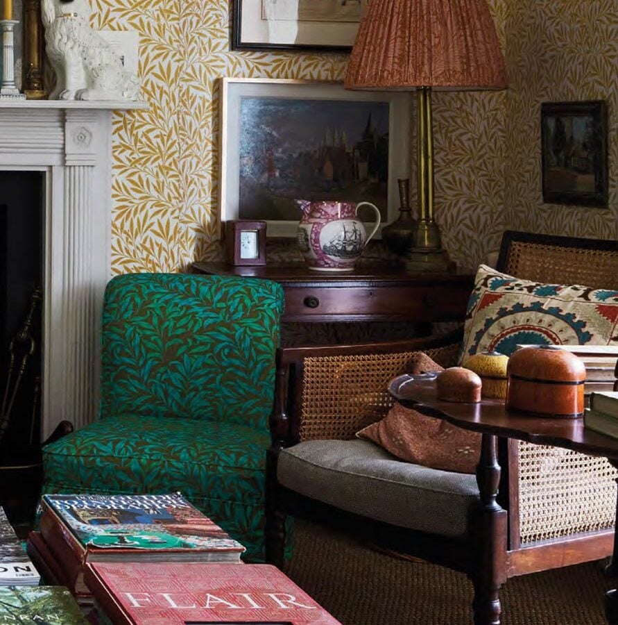 Ben Pentreath for Morris & Co: Willow Bough in Olive and Turquoise