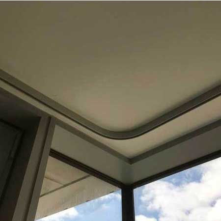 a bay window track with bends