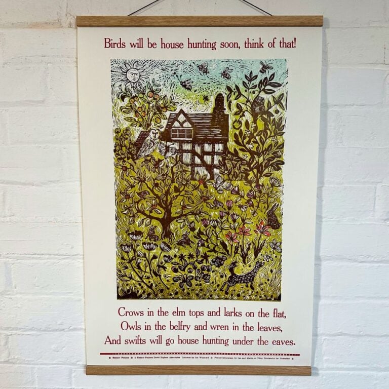 Birds will be house hunting soon, Letterpress Poster