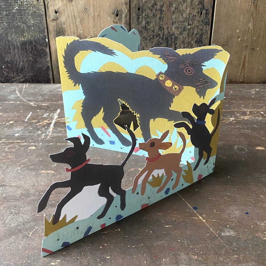 Mark Hearld Fold out Card - Puppy Parade