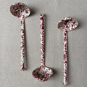 Enamelware Ladle - Burgundy and Cream