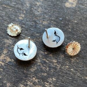 Silver Faceted Dome Earrings CDLT 3/9a - Image 2