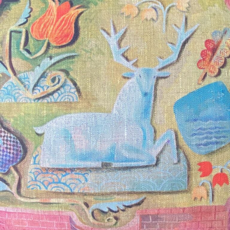 Clive Hicks Jenkins Cushion - Hortus Conclusus White Hart - Image 4
