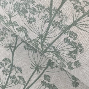 cow parsley fabric in a soft pea green