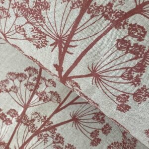 Cow parsley fabric in soft red