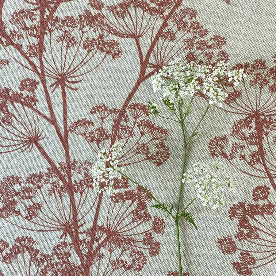 Cow Parsley Print - Strawberry Red