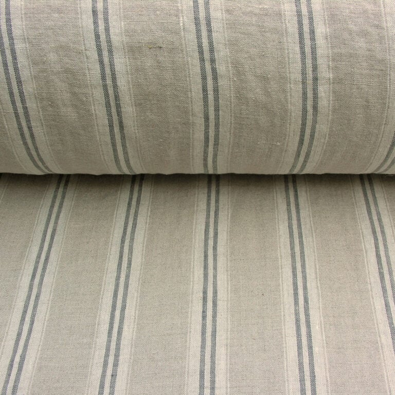 Washed Linen Oland Stripe - Grey - Image 2