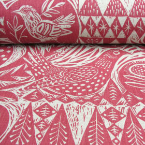 Mark Hearld Bird Garden - Cherry Red - Image 3