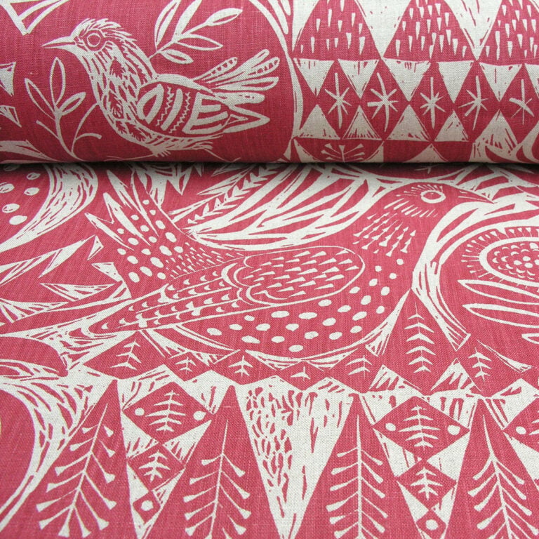 Mark Hearld Bird Garden - Cherry Red - Image 3