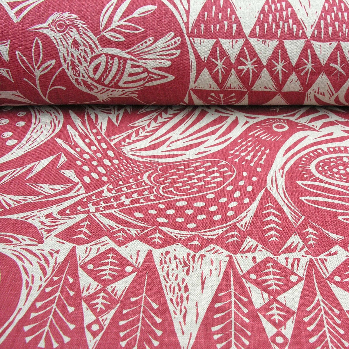 Mark Hearld Bird Garden - Cherry Red - Image 3