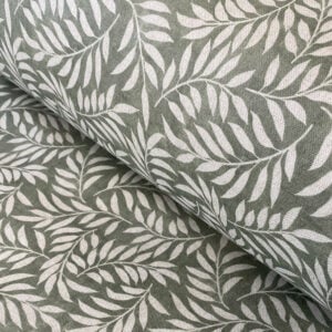 extra wide fabric with sage green willow design