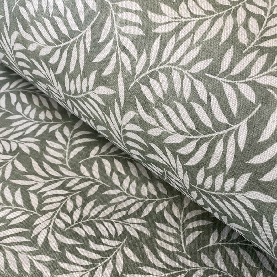 extra wide fabric with sage green willow design