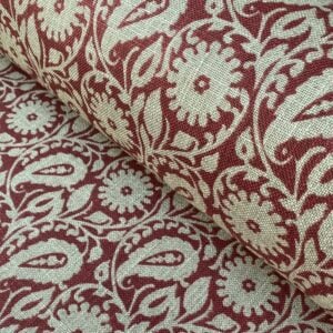 Extra Wide Fabric with red print