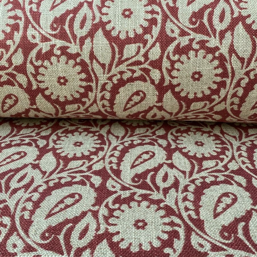 Extra Wide Fabric with red print