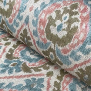 Extra Wide Ikat Fabric in pink and blue