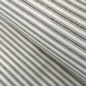 Extra Wide Black Ticking Fabric