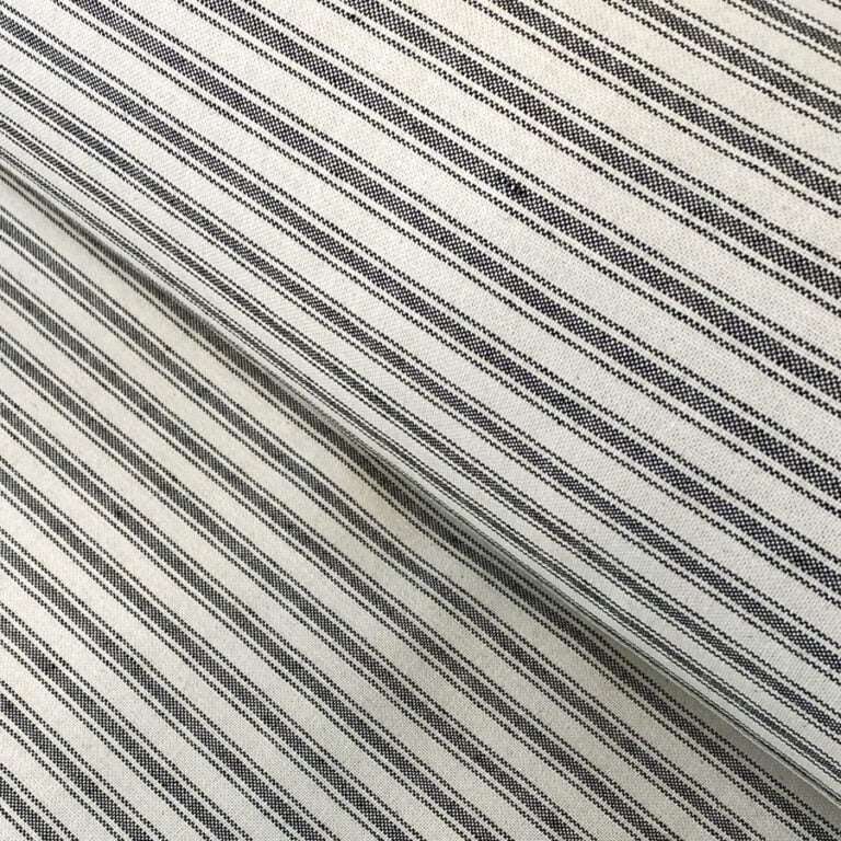 Extra Wide Black Ticking Fabric