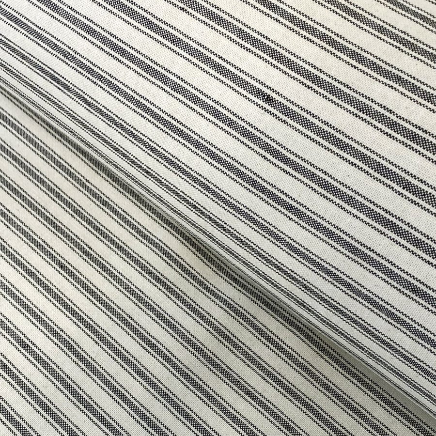 Extra Wide Black Ticking Fabric