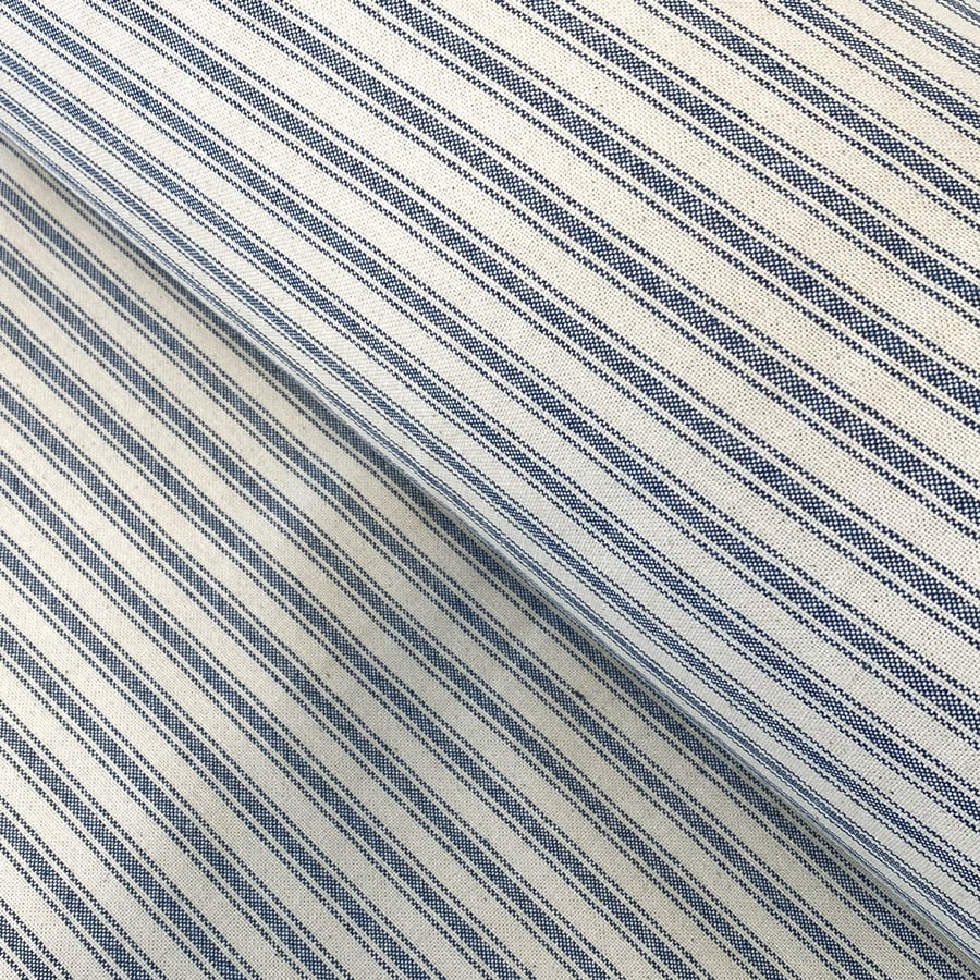 Extra Wide Ticking fabric in Blue
