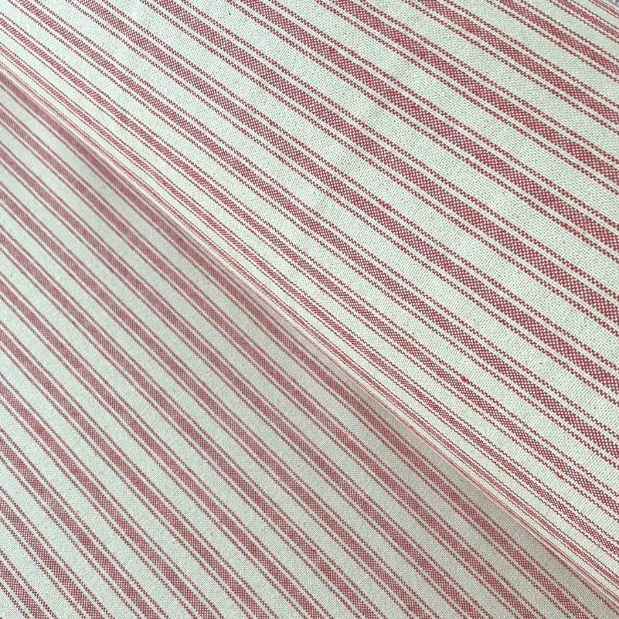 Extra Wide Red Ticking Fabric