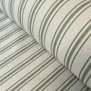 Extra Wide Green Striped Fabric