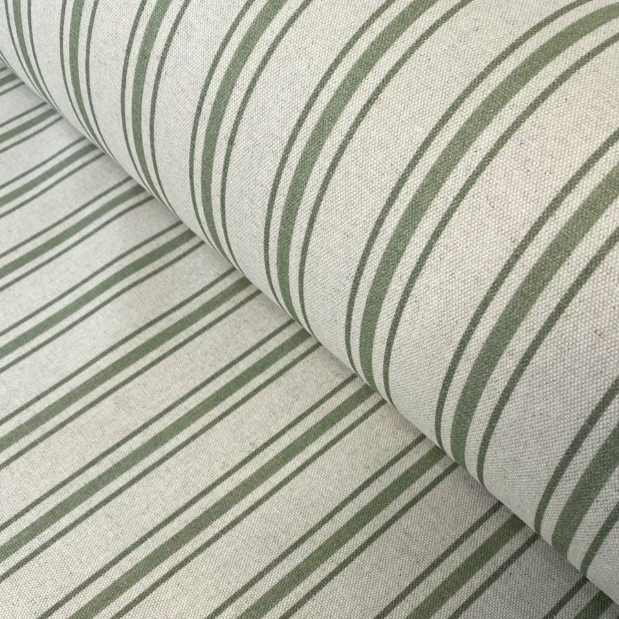 Extra Wide Green Striped Fabric