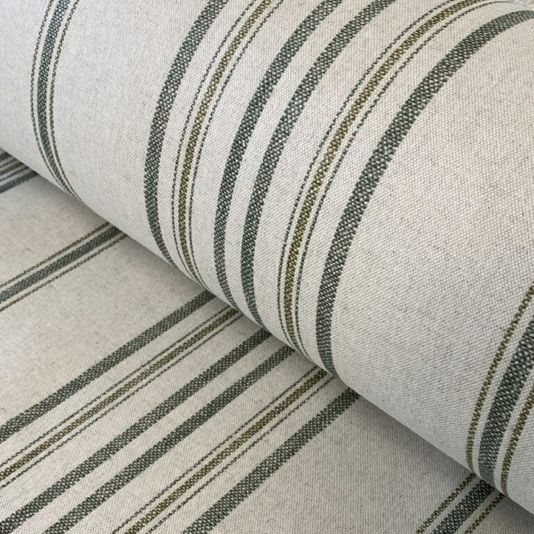 extra wide striped fabric in green