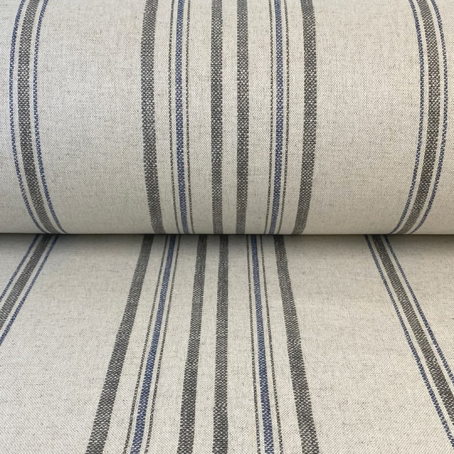 Extra Wide Maurice Stripe Grey and Indigo