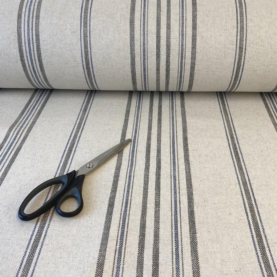 Extra Wide Maurice Stripe Grey and Indigo