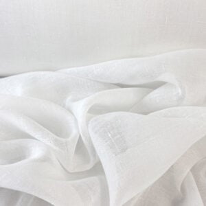 Sheer Linen Fabric in white
