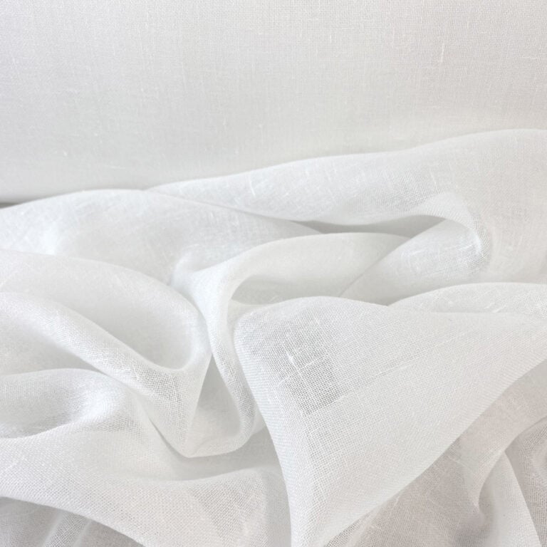 Sheer Linen Fabric in white