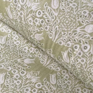 Extra Wide fabric with sage green floral design