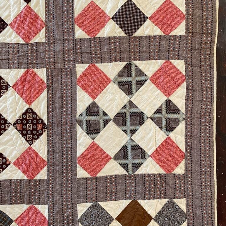 C1880's American Patchwork Quilt - FEBPQ4 - Image 3