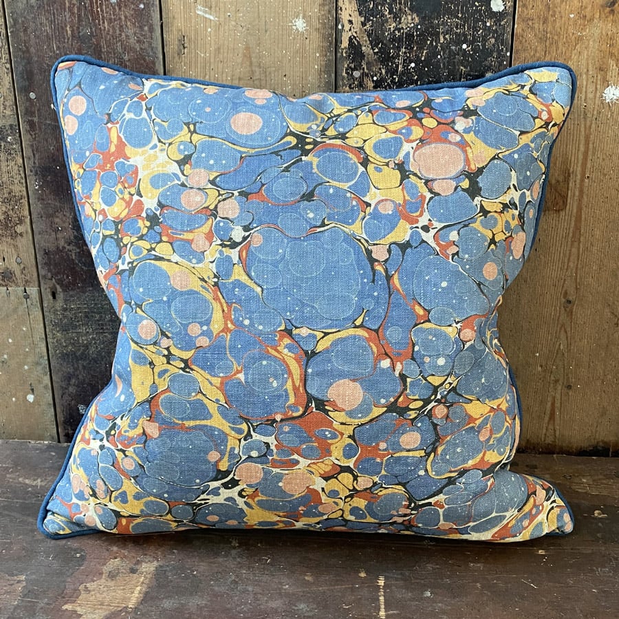 Folio 1 Linen Cushion - Blue