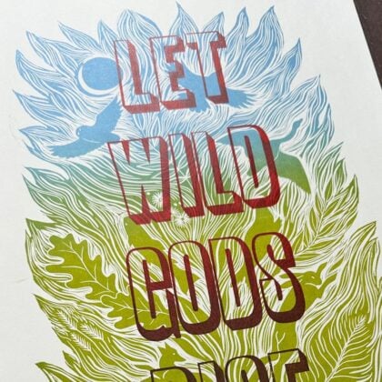 Wild Folk Letterpress Poster by Tamsin Abbott & Jackie Morris - Image 2
