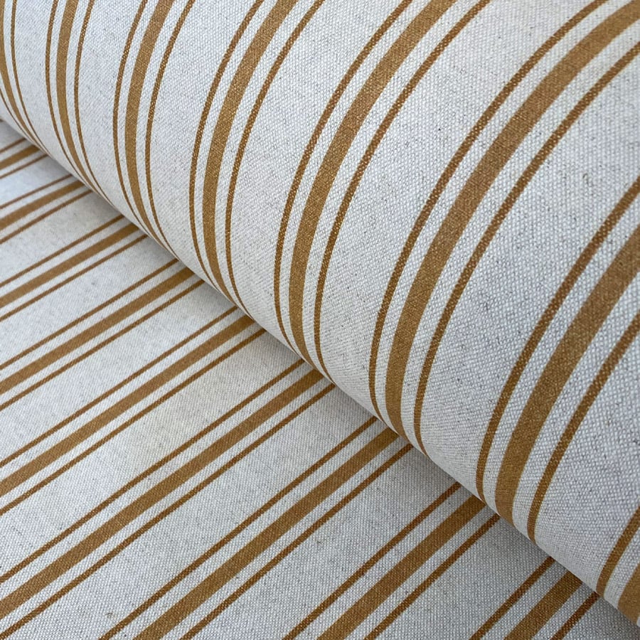 A mustard striped Extra Wide Fabric