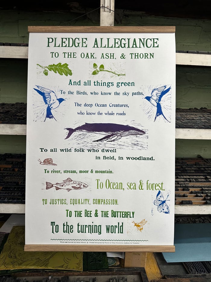 Pledge Letterpress Poster by Jackie Morris - Image 3