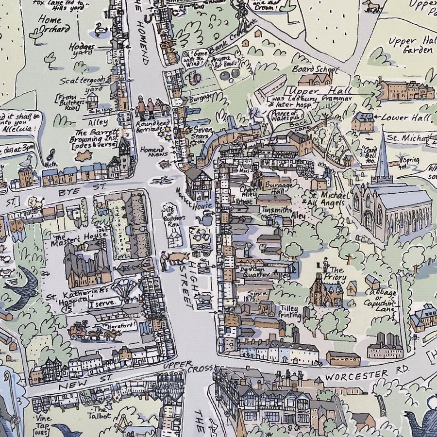 The Town of Ledbury Print by Katy Alston