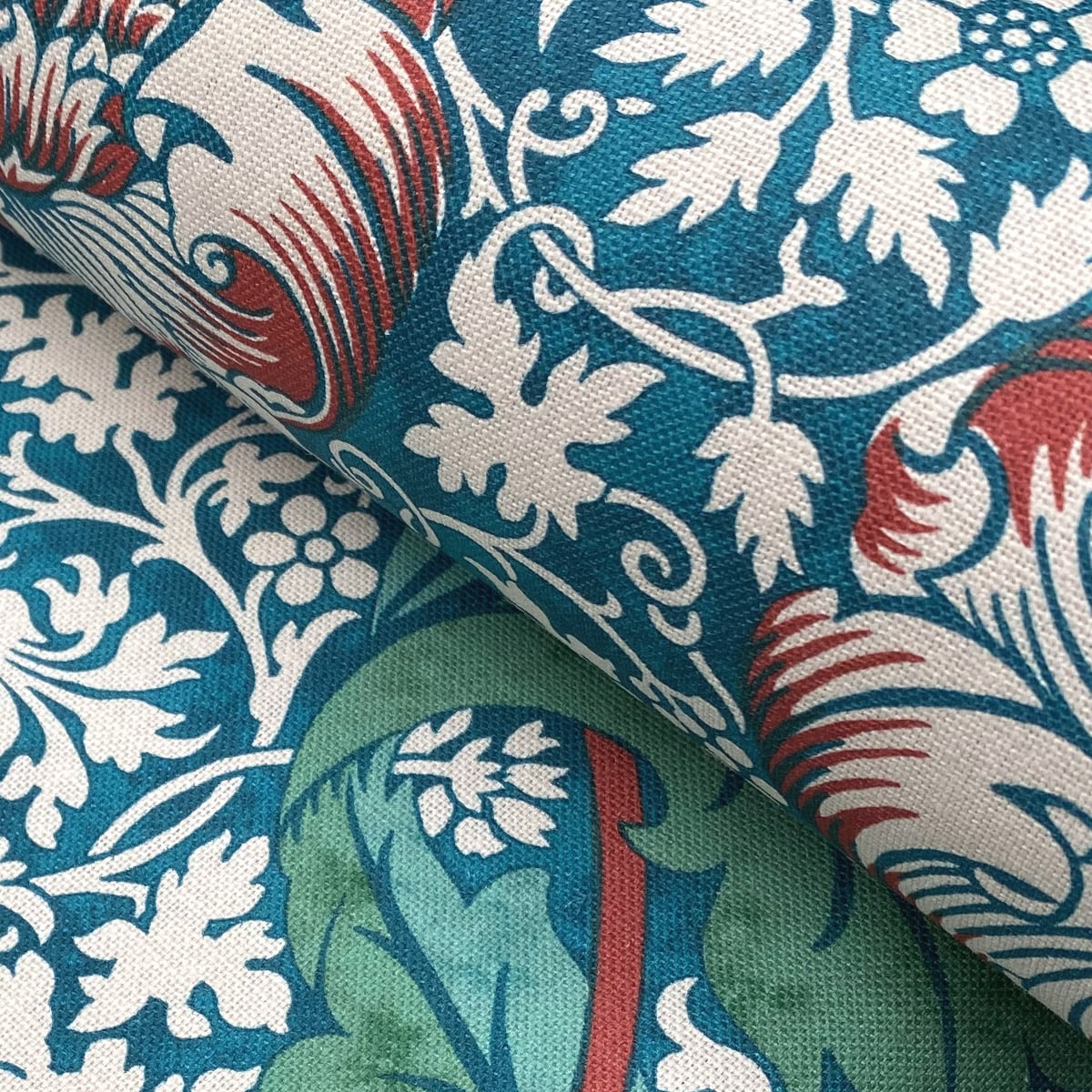 Ben Pentreath for Morris & Co: Kennett in Aqua and Pink - Image 1