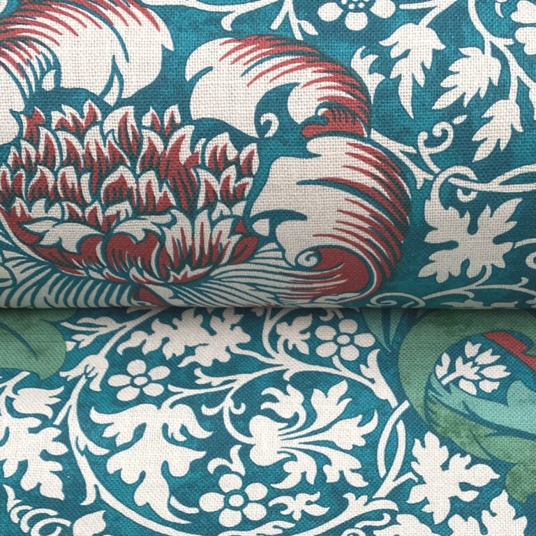 Ben Pentreath for Morris & Co: Kennett in Aqua and Pink - Image 3