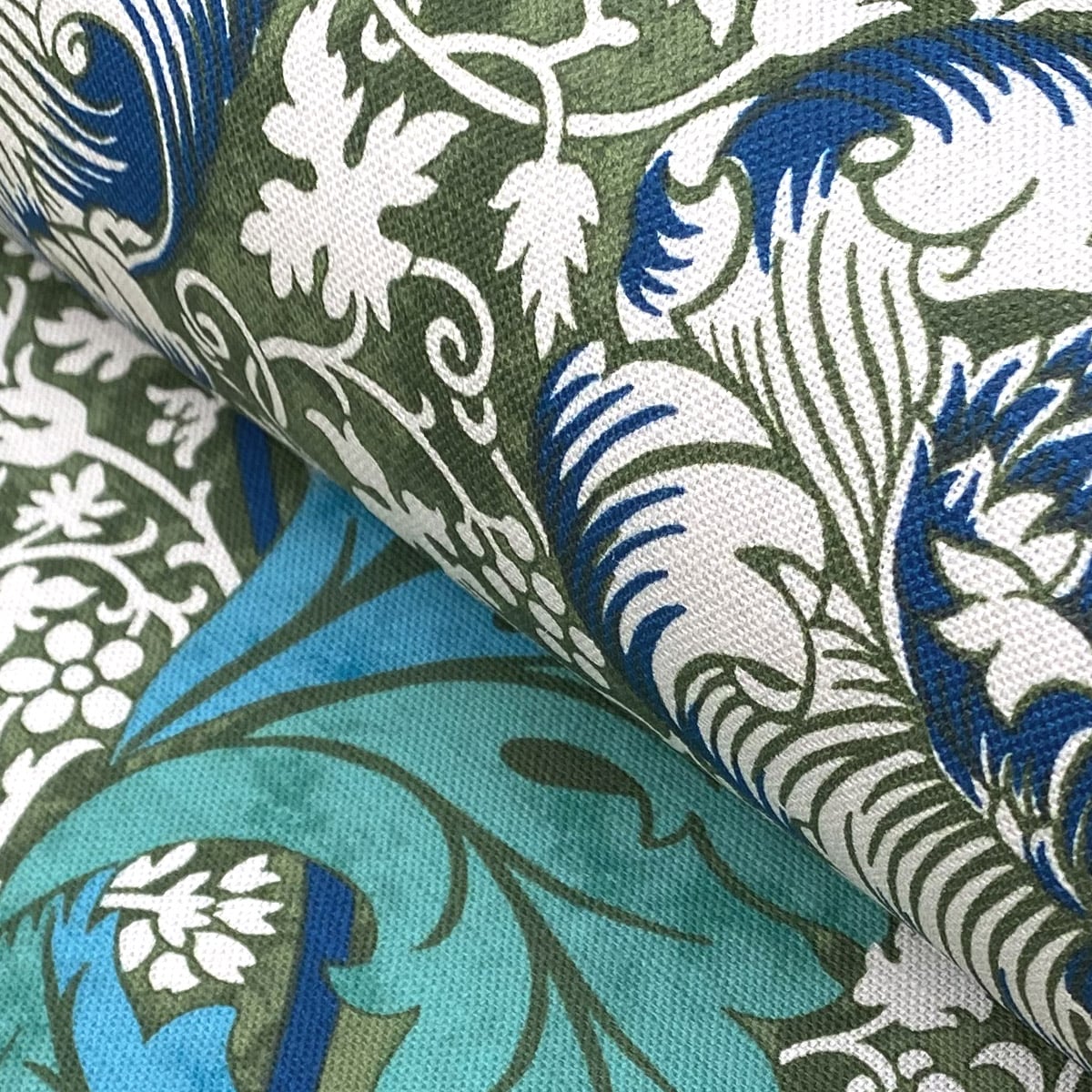 Ben Pentreath for Morris & Co: Kennett in Olive and Turquoise - Image 1