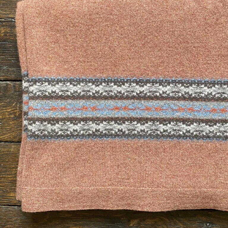 Fairisle Blanket Throw - Rust