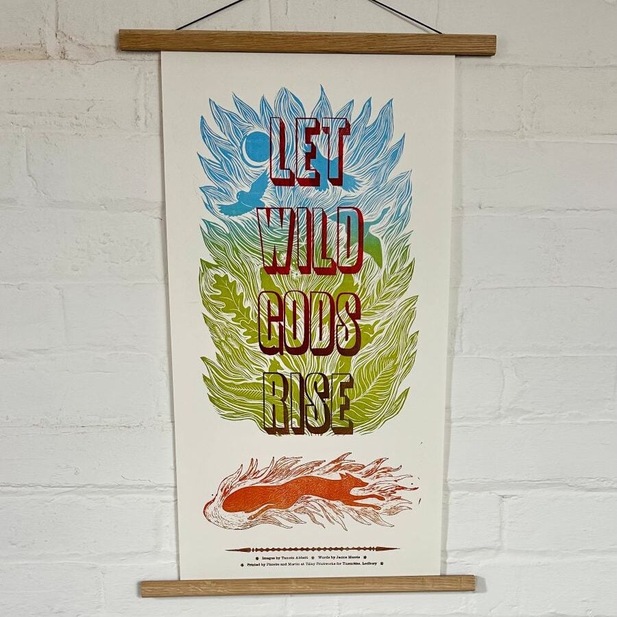 Wild Folk Letterpress Poster by Tamsin Abbott & Jackie Morris