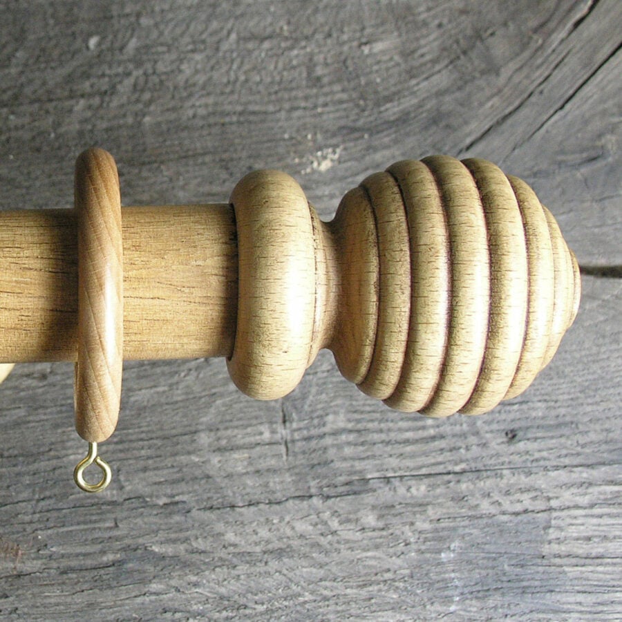 35mm Wooden Curtain Pole Set - Light Oak
