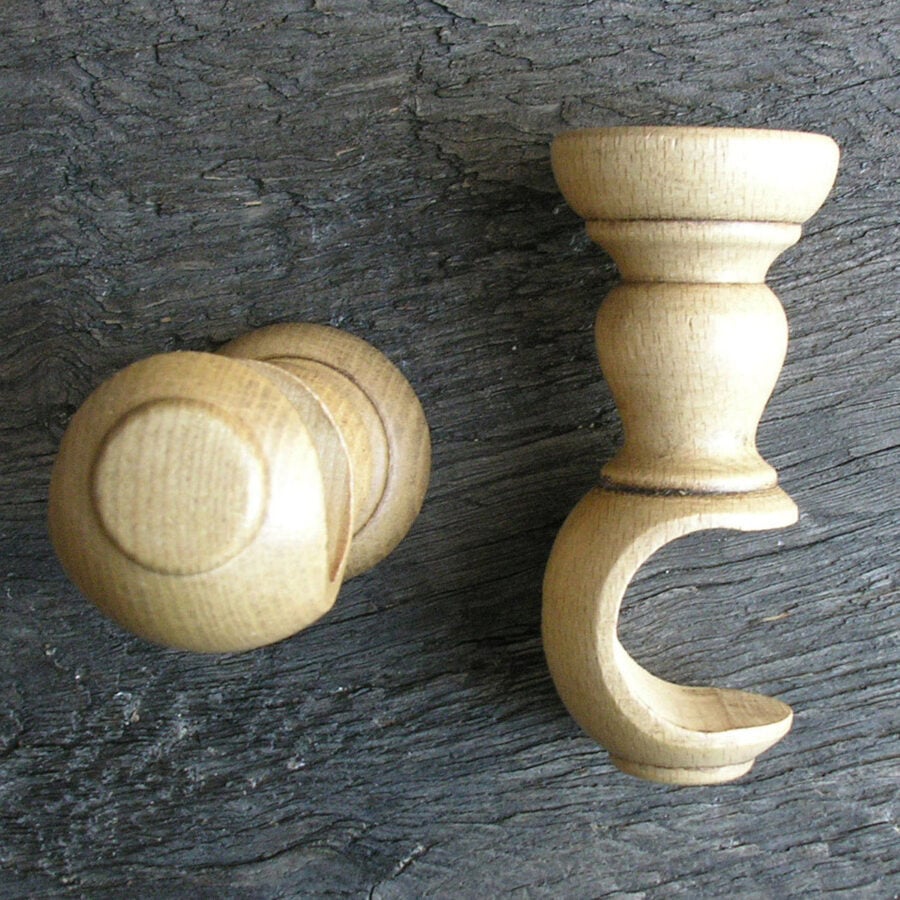 35mm Wooden Curtain Pole Set - Light Oak