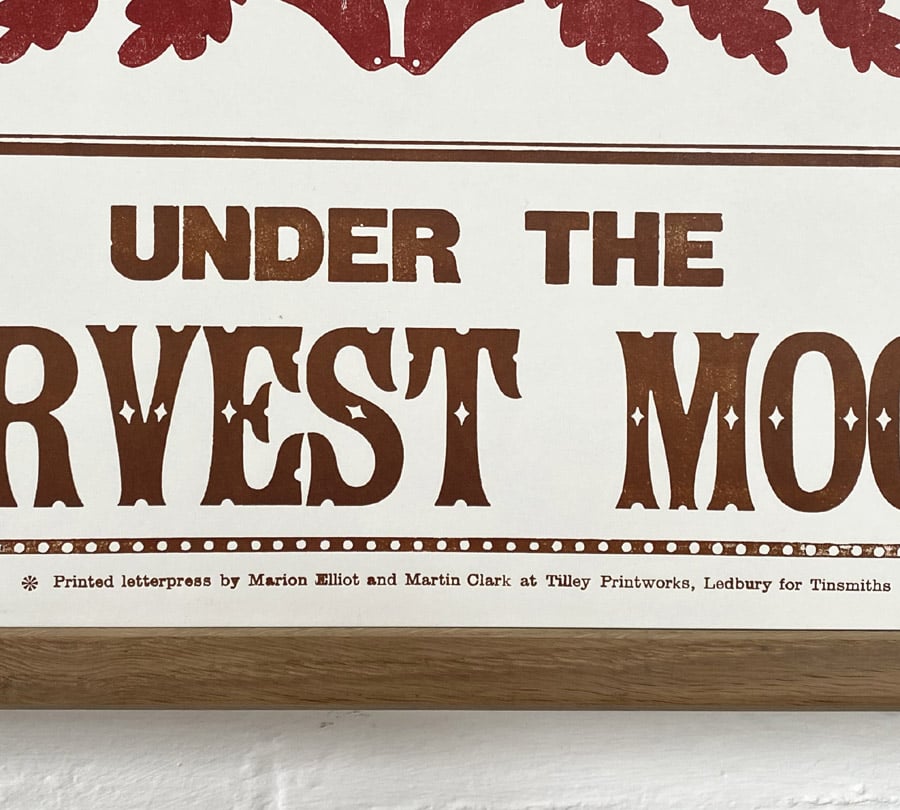 Harvest Moon Letterpress Poster - Marion Elliot